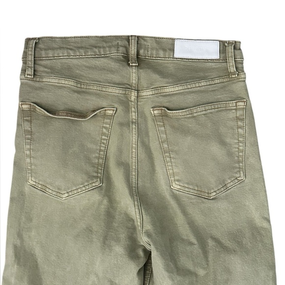 RE/DONE 70s Ultra High Rise Stove Pipe Raw Washed Sage Jeans Size 28 - Picture 6 of 8